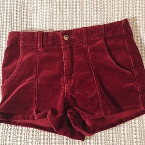 High waist corduroy shorts